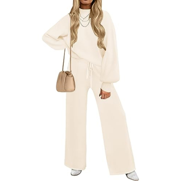 ZESICA 2 Piece Women's Sweater Set - Cozy Knit Lounge Outfit