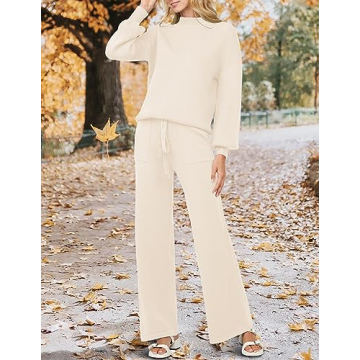 ZESICA 2 Piece Women's Sweater Set - Cozy Knit Lounge Outfit