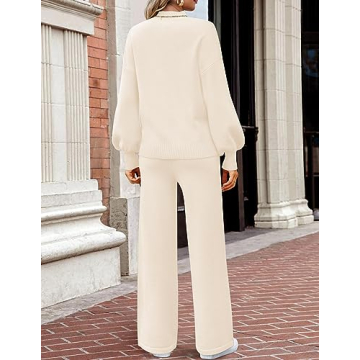 ZESICA 2 Piece Women's Sweater Set - Cozy Knit Lounge Outfit