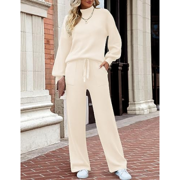 ZESICA 2 Piece Women's Sweater Set - Cozy Knit Lounge Outfit