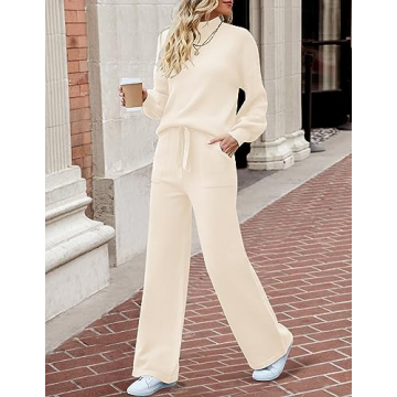 ZESICA 2 Piece Women's Sweater Set - Cozy Knit Lounge Outfit