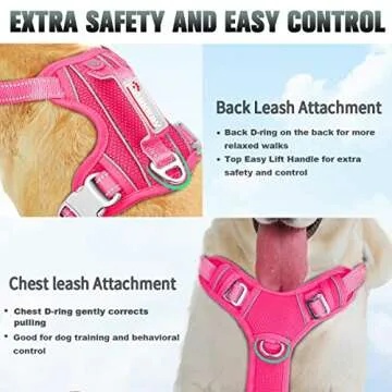 BARKBAY No Pull Dog Harness for Large Dogs with Reflective Features