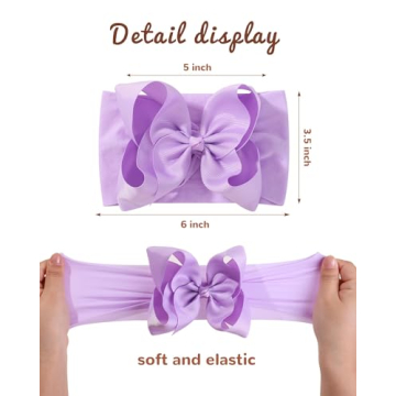 doboi 20PCS Baby Bows Baby Girl Headbands Nylon Hairbands with Ribbon Bow Handmade Elastic Baby Hair Bows Headbands for Baby Girls Newborns Infants Toddlers and Kids