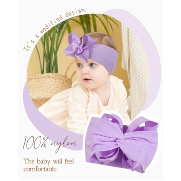 doboi 20PCS Baby Bows Baby Girl Headbands Nylon Hairbands with Ribbon Bow Handmade Elastic Baby Hair Bows Headbands for Baby Girls Newborns Infants Toddlers and Kids