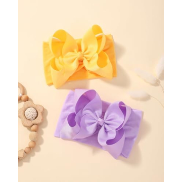 doboi 20PCS Baby Bows Baby Girl Headbands Nylon Hairbands with Ribbon Bow Handmade Elastic Baby Hair Bows Headbands for Baby Girls Newborns Infants Toddlers and Kids