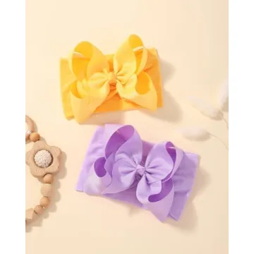 doboi 20PCS Baby Bows Baby Girl Headbands Nylon Hairbands with Ribbon Bow Handmade Elastic Baby Hair Bows Headbands for Baby Girls Newborns Infants Toddlers and Kids