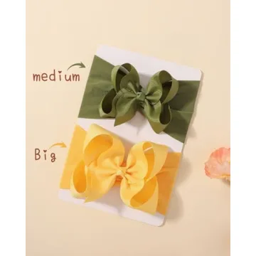 doboi 20PCS Baby Bows Baby Girl Headbands Nylon Hairbands with Ribbon Bow Handmade Elastic Baby Hair Bows Headbands for Baby Girls Newborns Infants Toddlers and Kids