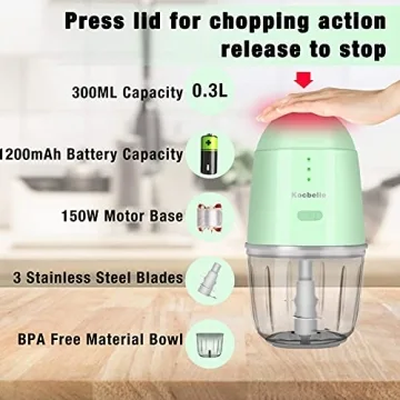 Kocbelle Cordless Mini Food Processor for Quick Meal Prep