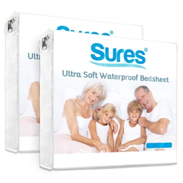 Sures Waterproof Mattress Protector Queen Size - 2 Pack