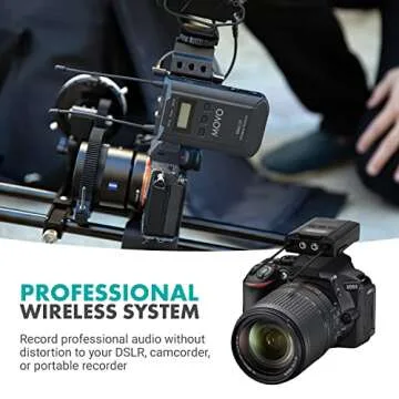 Movo WMX-20 48-Channel UHF Wireless Lavalier Microphone System with 1 Receiver, 1 Transmitter, and 1 Lapel Microphone Compatible with DSLR Cameras (330' ft Audio Range)