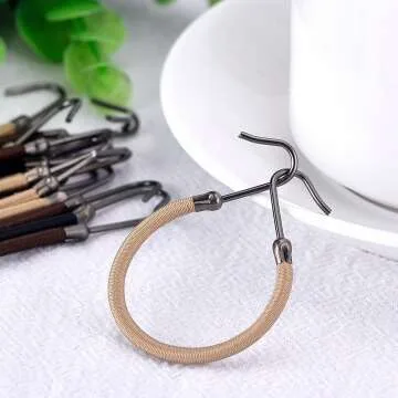 Elastic Hook Hair Tie Set for Long & Curly Hair