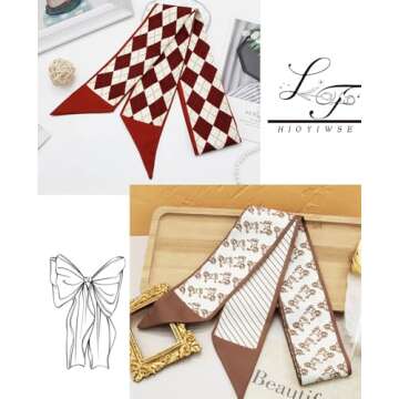 Hioyiwse Purse Scarf Handbags For Women Skinny Hair Neck Accessories Scarves With Bag Scarfs Handle ...