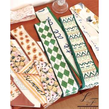 Hioyiwse Purse Scarf Handbags For Women Skinny Hair Neck Accessories Scarves With Bag Scarfs Handle Fashion Lightweight 37.8x 2.6inch 02