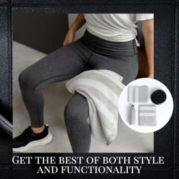 Luzia Striped Workout Towel for Sweat (Pack of 2) - Premium Quality 100% Turkish Cotton - Lightweigh...