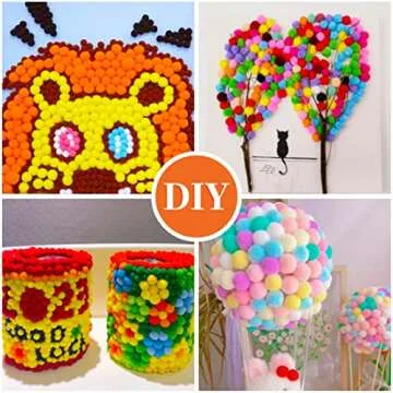 Eppingwin 90PCS Multicolor Pom Poms,1.5 Inch Soft Pompoms for Crafts, Assorted Colors 4CM Big Pom Pom for Arts & Crafts DIY Projects (Multi-Colored)