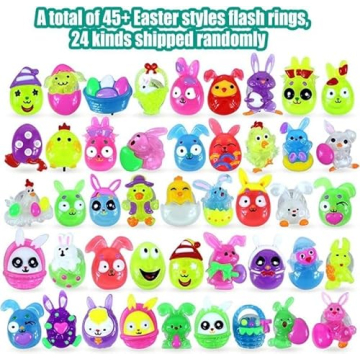 Vibrant Prefilled Easter Eggs with Light Up Rings for Kids