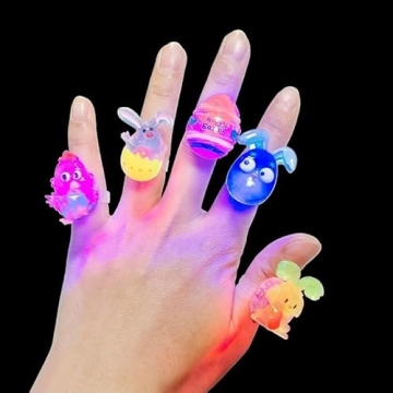 Vibrant Prefilled Easter Eggs with Light Up Rings for Kids