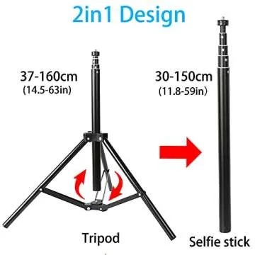 PellKing 2in1 Tripod Extension Rod 59in Adjustable Selfie Stick for DJI OM4 SE