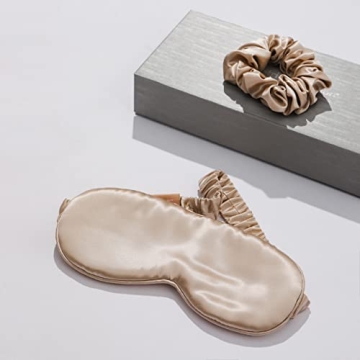 Silk Hair Scrunchies and Eye Mask Gift Set Luxurious