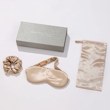 Silk Hair Scrunchies and Eye Mask Gift Set Luxurious
