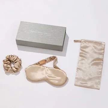 Silk Hair Scrunchies and Eye Mask Gift Set Luxurious