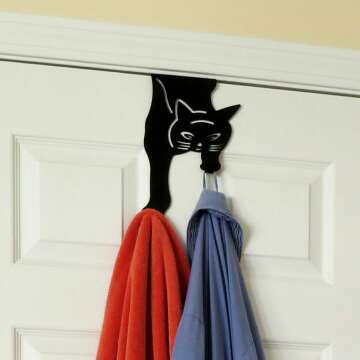 Evelots Cat Over Door Hooks for Easy Storage