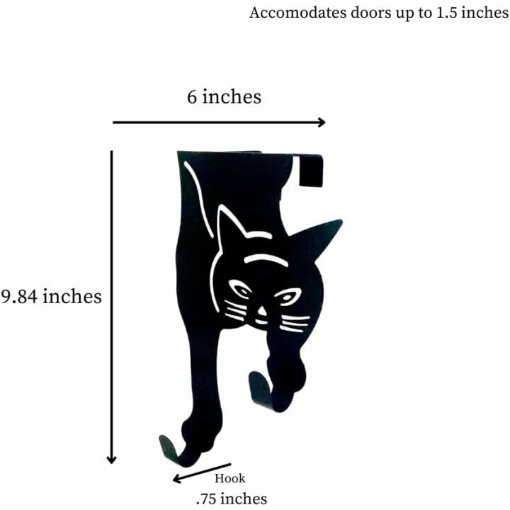 Evelots Cat Over Door Hooks for Easy Storage