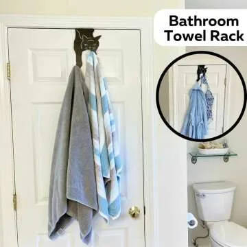 Evelots Cat Over Door Hooks for Easy Storage