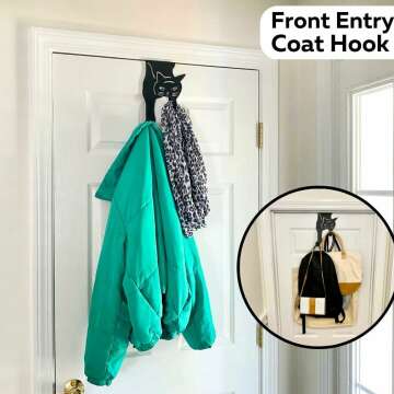Evelots Cat Over Door Hooks for Easy Storage
