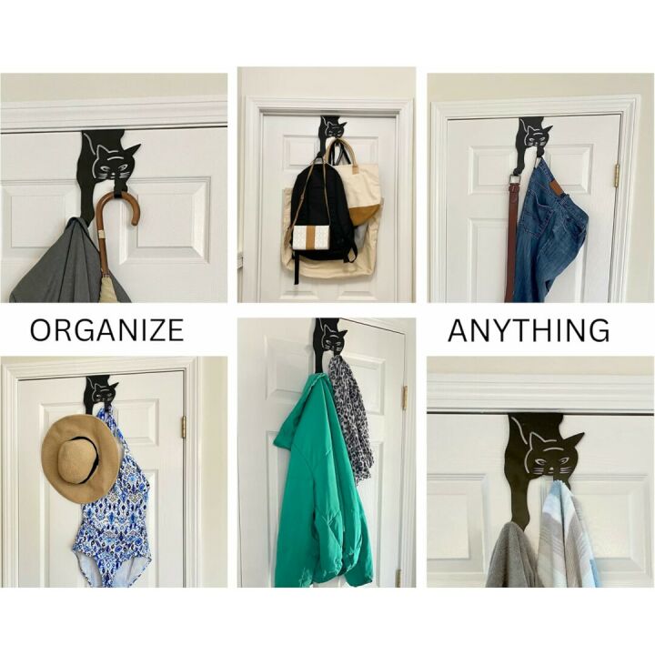 Evelots Cat Over Door Hooks for Easy Storage