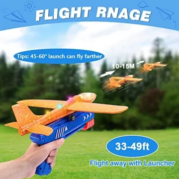 3 Pack Airplane Launcher Toy for Kids Outdoor Fun