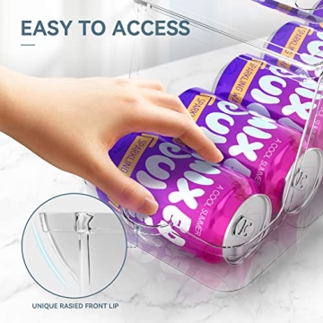 Stackable Soda Can Dispenser - Multi-Purpose Organizer for Fridge