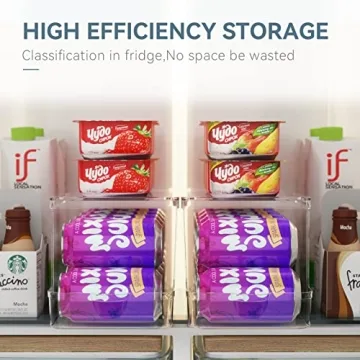 Stackable Soda Can Dispenser - Multi-Purpose Organizer for Fridge
