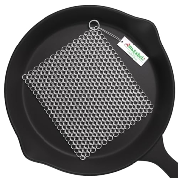 Amagabeli Cast Iron Cleaner Durable Stainless Steel Scrubber
