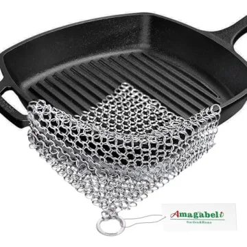 Amagabeli Cast Iron Cleaner Durable Stainless Steel Scrubber