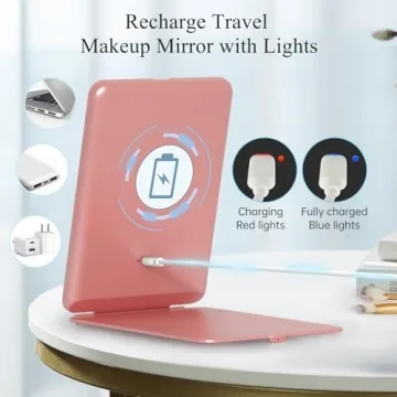 FUNTOUCH Travel Makeup Mirror with LED Lights