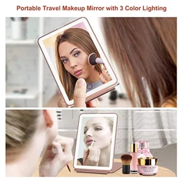 FUNTOUCH Travel Makeup Mirror with LED Lights
