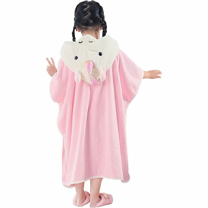 Nifyto Unicorn Hooded Towel - Kids Coral Fleece Poncho