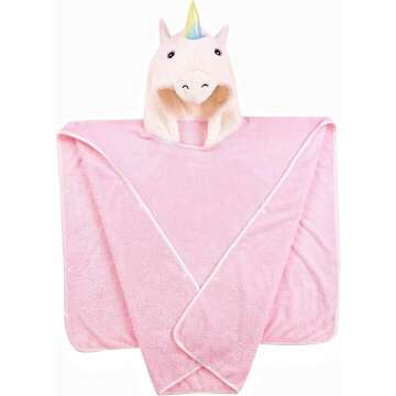 Nifyto Unicorn Hooded Towel - Kids Coral Fleece Poncho