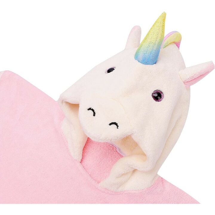 Nifyto Unicorn Hooded Towel - Kids Coral Fleece Poncho