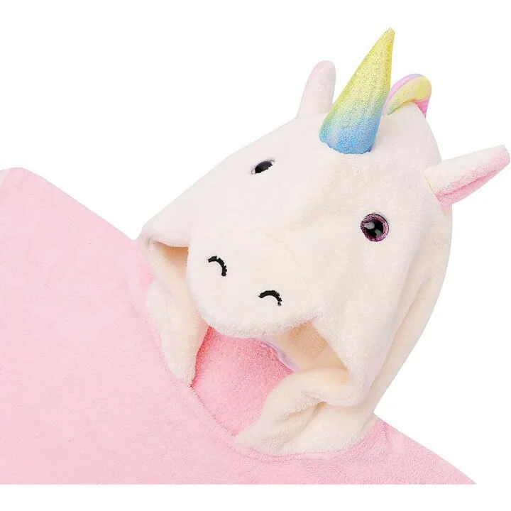 Nifyto Unicorn Hooded Towel - Kids Coral Fleece Poncho