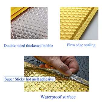 HOSL Bubble Mailer 6.25x9"(Inner) Shipping Envelopes 20 Pack Padded Envelopes Medium for Mailing Shipping Packaging Business Makeup Waterproof Package Bags Bulk (Gold)