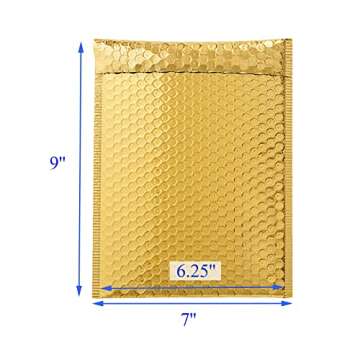 HOSL Bubble Mailer 6.25x9"(Inner) Shipping Envelopes 20 Pack Padded Envelopes Medium for Mailing Shipping Packaging Business Makeup Waterproof Package Bags Bulk (Gold)