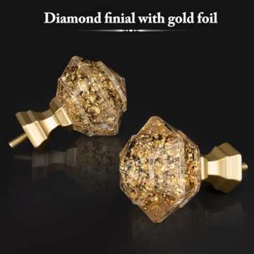 Elegant Telescoping TONIAL Curtain Rods with Diamond Finials