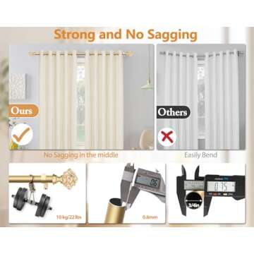 Elegant Telescoping TONIAL Curtain Rods with Diamond Finials