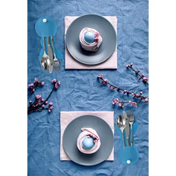 Easter Table Decor, 6 Easter Bunny Felt Cutlery Holder Easter Decorations, Reusable Utensil Décor Easter Table Decorations for the Home Spring Decorations and Easter Party Supplies