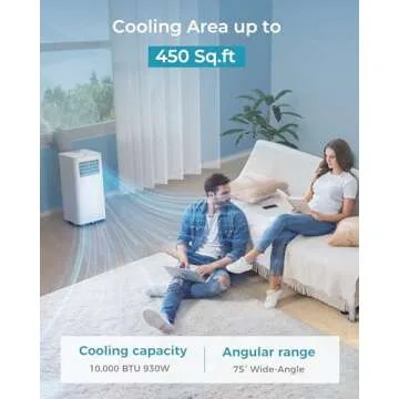 EUHOMY Portable Air Conditioners - 10,000 BTU for 450 Sq.Ft.