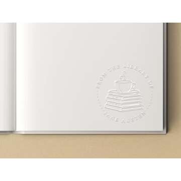 Coffee Book Embosser Custom, Book Lover Stamp Library, To Be Read Pile TBR, Book Embosser Stamp, Cus...