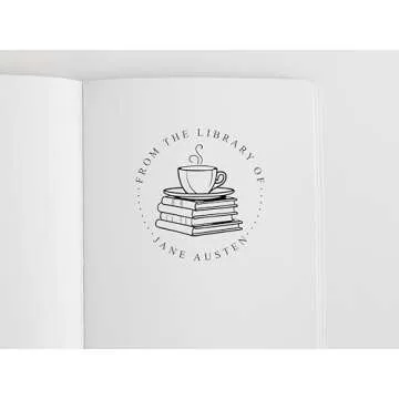 Custom Coffee Book Embosser for Book Lovers - Personalized Gift