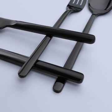 KINGSTONE Black Silverware Set for 8 - 40 Pieces